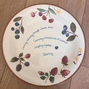 Longaberger Pottery Berry Serving Plate Thoughtful‎ Words Verse 11 1/4" Ceramic